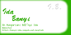 ida banyi business card